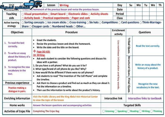 تحضير درس Unit 4 Lesson 8 مادة Mega Goal 1 مقررات