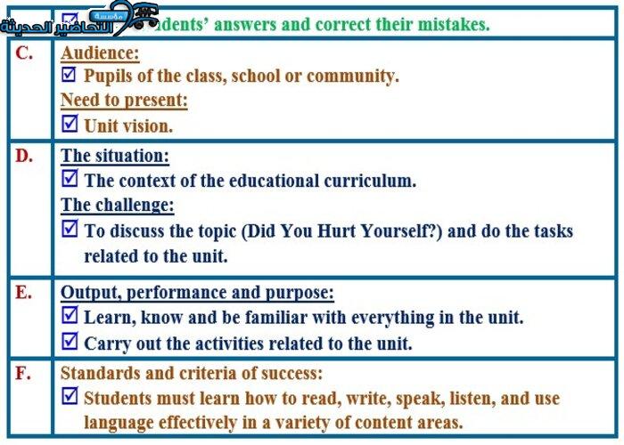 تحضير درس Unit 5 Lesson 8 مادة Mega Goal 1 مقررات
