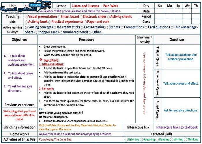 تحضير درس Unit 5 Lesson 8 مادة Mega Goal 1 مقررات