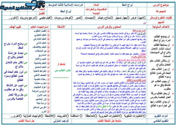تحضير درس أبراج الحظ وعلم النجوم مادة التوحيد ثالث متوسط تحضير درس أبراج الحظ وعلم النجوم مادة التوحيد ثالث متوسط