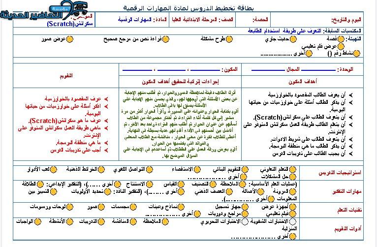 تحضير درس التعرف على الطابعة ووظفيتها لمادة مهارات رقمية صفوف عليا