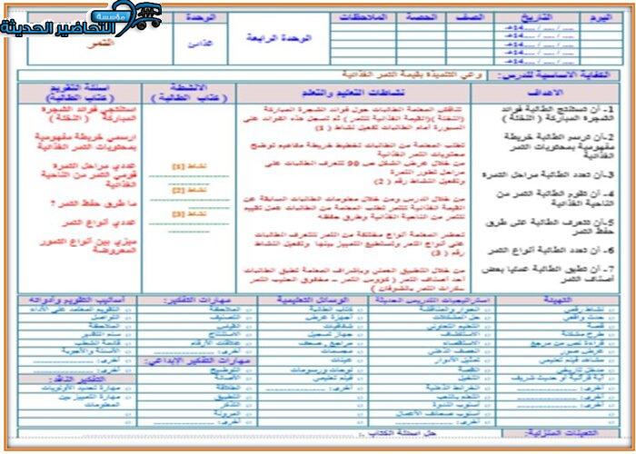 تحضير درس التمر مادة التربية الأسرية للصف السادس الابتدائي الفصل الدراسي الأول.docx