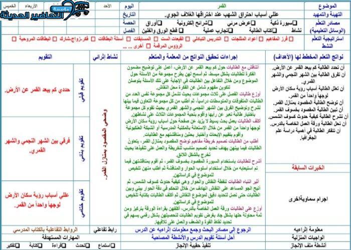 مهارات درس القمر مادة جغرافيا مقررات