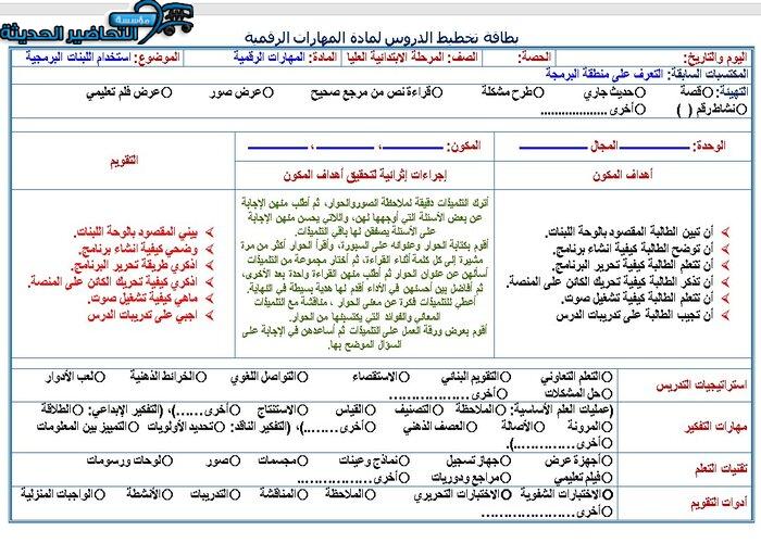 تحضير درس المكونات البرمجية