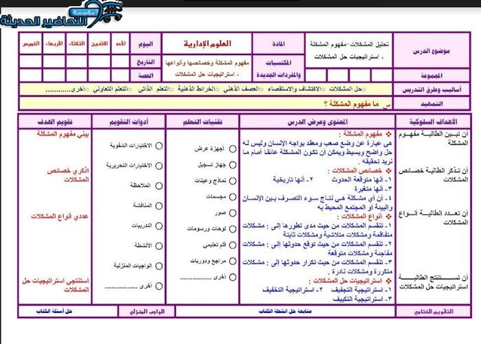  تحضير درس تحليل المشكلة مهارات إدارية مقررات