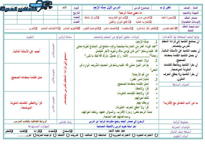 درس صلة الرحم لغتى الصف الثانى الابتدائي الفصل الدراسي الأول تحضير درس صلة الرحم لغتى الصف الثانى الابتدائي الفصل الدراسي الأول