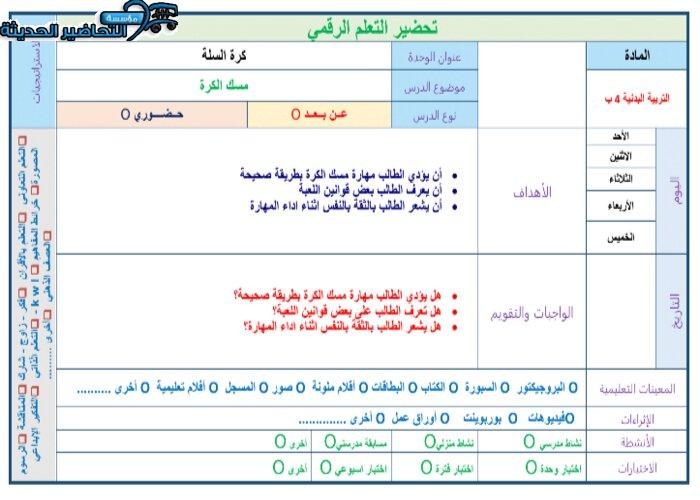 تحضير درس كرة السلة للصغار مادة تربية بدنية للصف الرابع الابتدائي