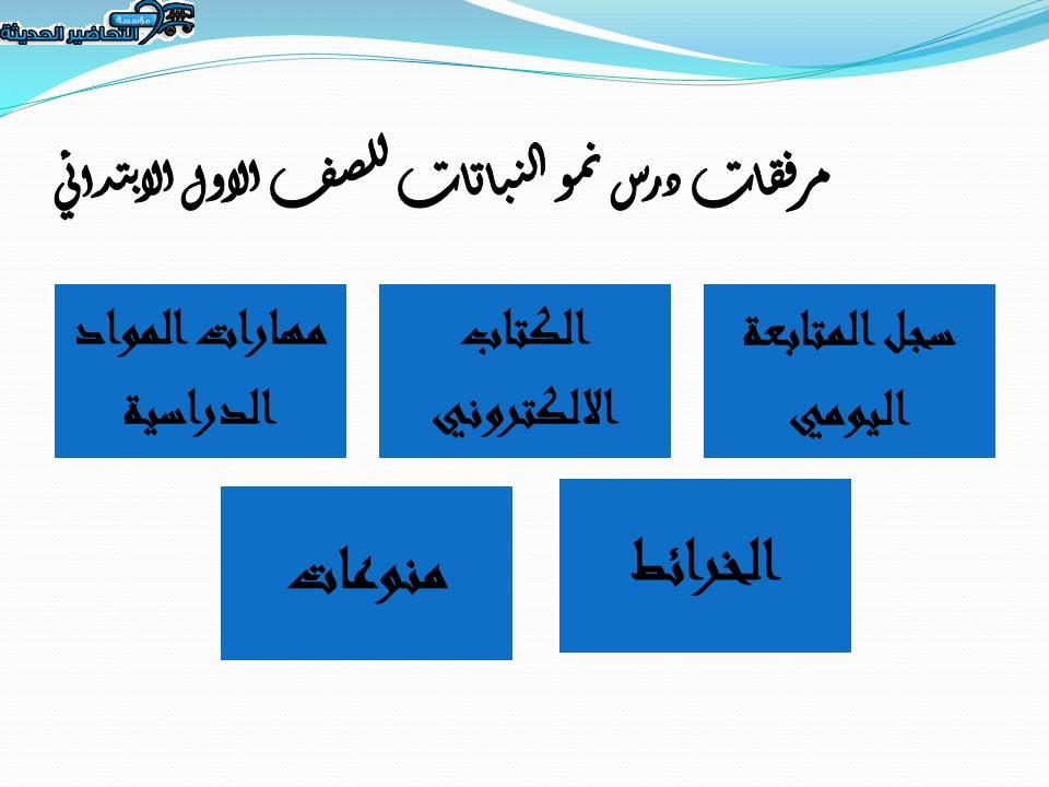 مرفقات درس نمو النباتات مادة العلوم الصف الأول الابتدائي