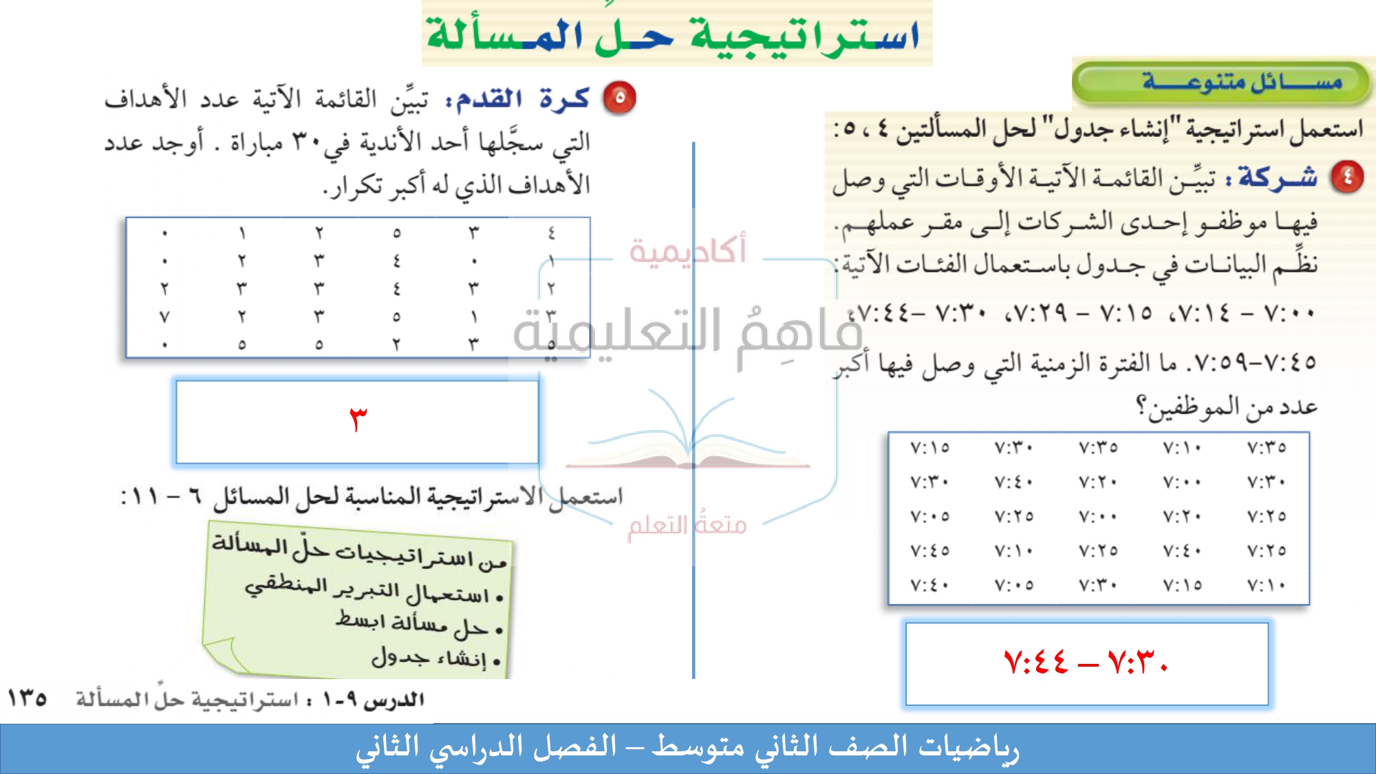 تحضير رياضيات ثانى متوسط