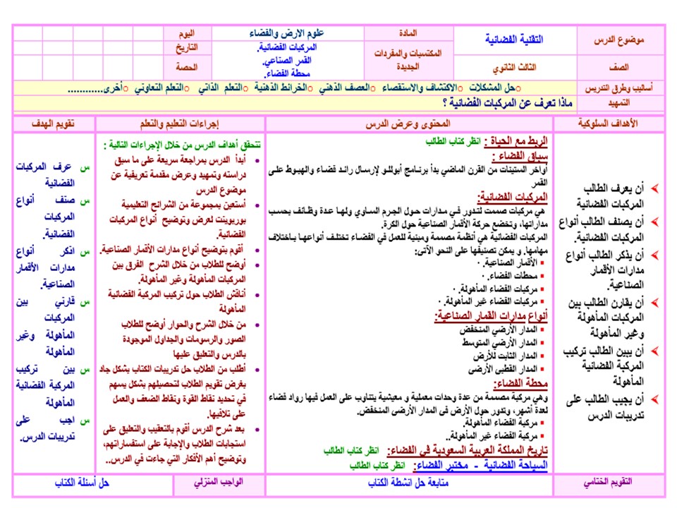تحضير علوم الارض والفضاء مسارات 