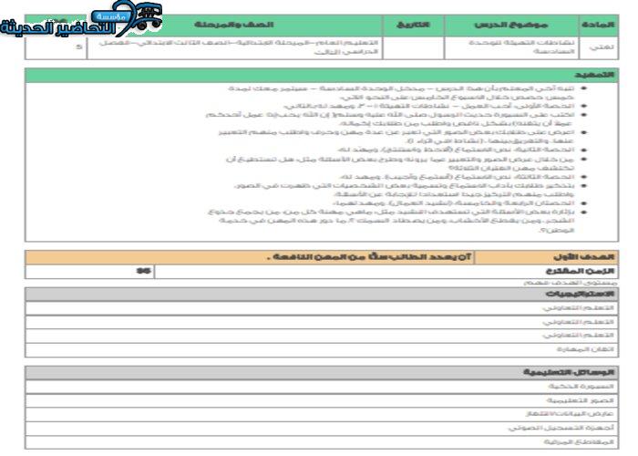 تحضير عين مادة لغتي الصف الثالث الابتدائي فصل دراسي أول