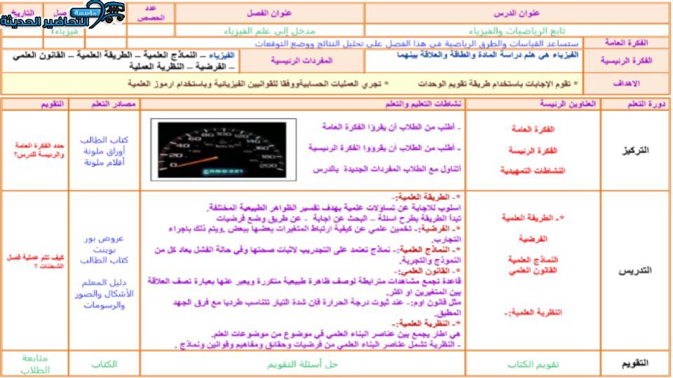 واجبات فيزياء 1 مقررات الفصل الأول مدرستي