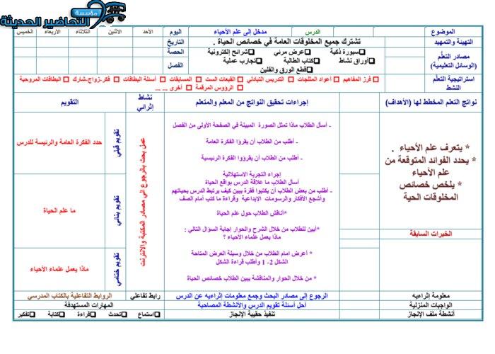 تحضير مادة أحياء 1ِ مقررات 