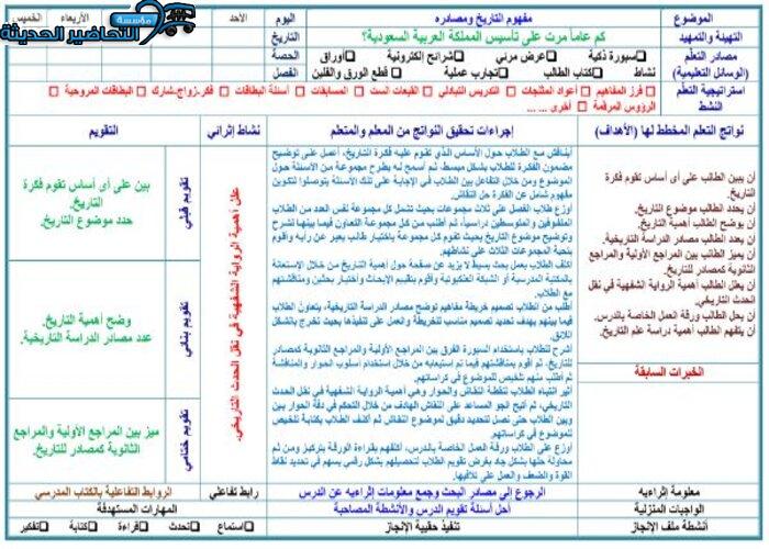تحضير مادة التاريخ مقررات