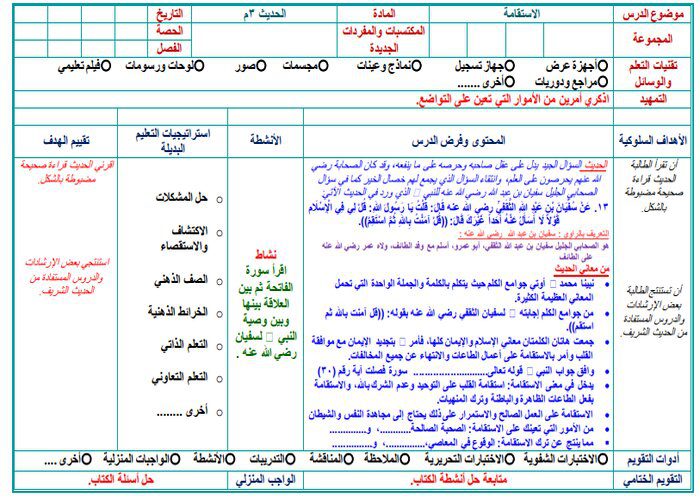 تحضير للدراسات الاسلامية الصف الثالث المتوسط للفصل الدراسي الثاني تحضير مادة الدراسات الإسلامية الصف الثالث المتوسط للفصل الدراسي الثاني