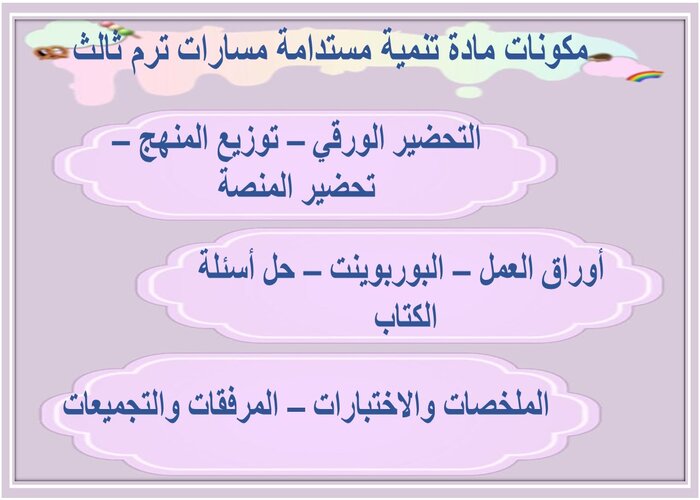 تحضير مادة تنمية مستدامة مسارات ترم ثالث 