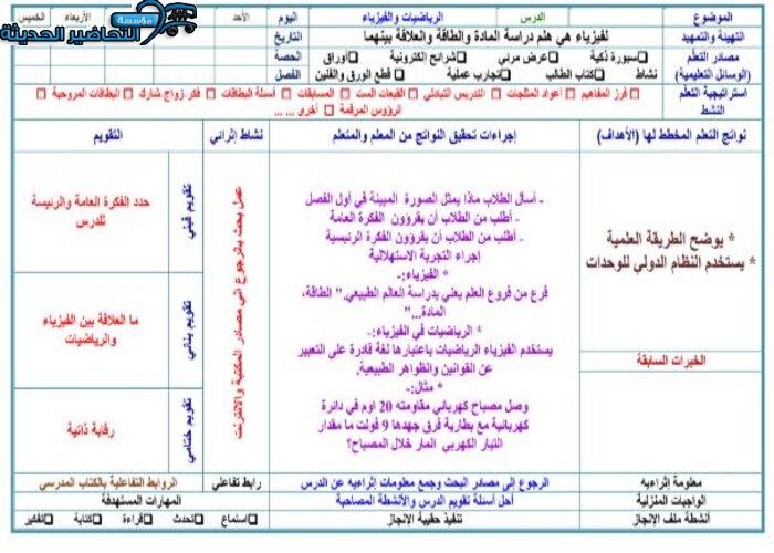 تحضير مادة فيزياء 1 مقررات