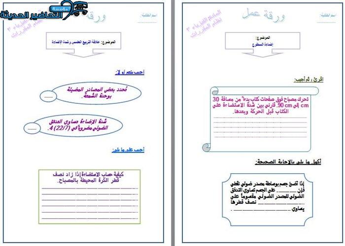 تحضير مادة فيزياء 3 مقررات