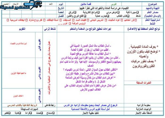 تحضير مادة كيمياء 1 نظام المقررات