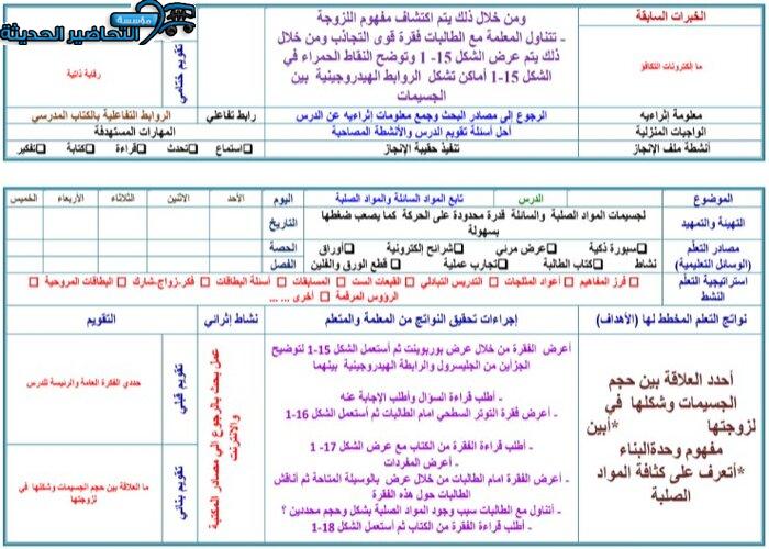 تحضير مادة كيمياء 3 مقررات