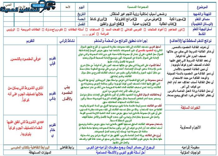تحضير درس المجموعة الشمسية مادة جغرافيا مقررات
