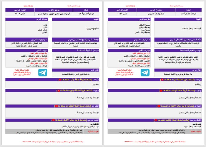 تحضير منصة مدرستي الرعاية الصحية 1-2 مسارات