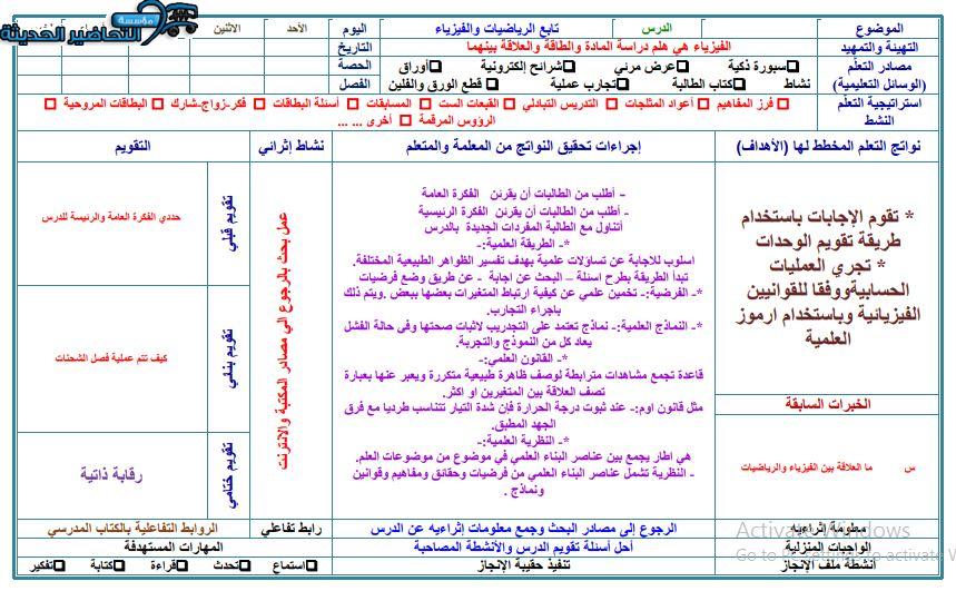 نموذج بوربوينت مادة فيزياء 1 مقررات