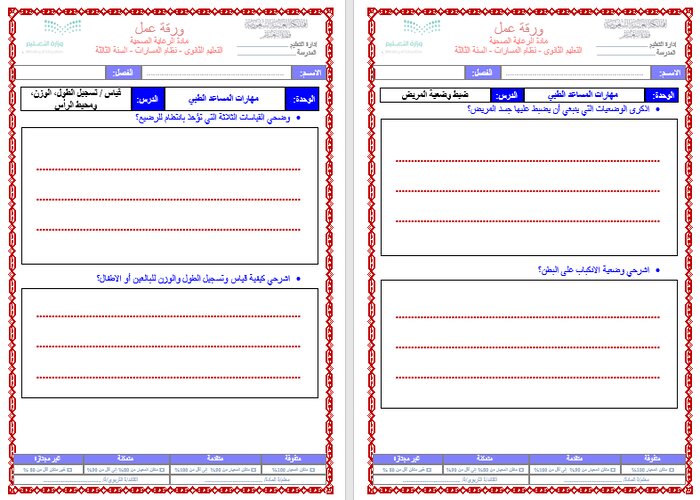 توزيع المنهج الرعاية الصحية 1-2 مسارات توزيع المنهج الرعاية الصحية 1-2 مسارات