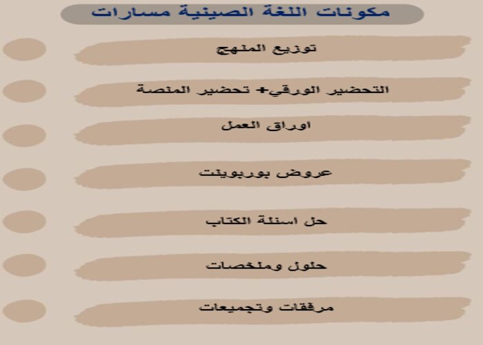 توزيع المنهج اللغة الصينية مسارات توزيع المنهج اللغة الصينية مسارات