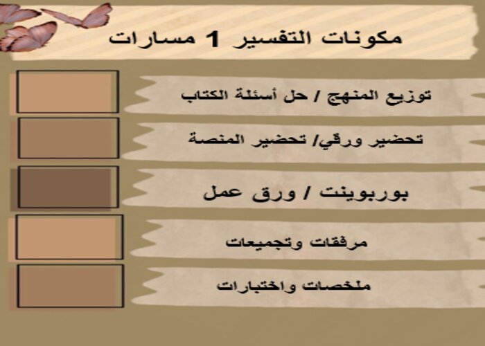 توزيع منهج التفسير 1 مسارات الفصل الثالث توزيع منهج التفسير 1 مسارات الفصل الثالث
