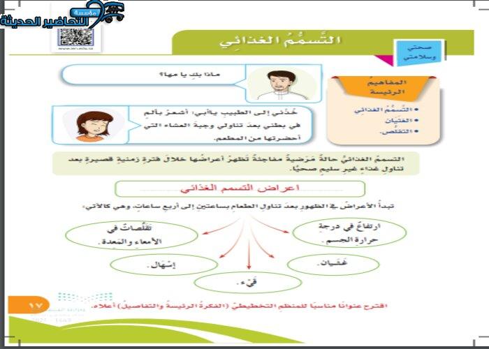 حل أسئلة درس التسمم الغذائي مادة التربية الأسرية للصف السادس الابتدائي