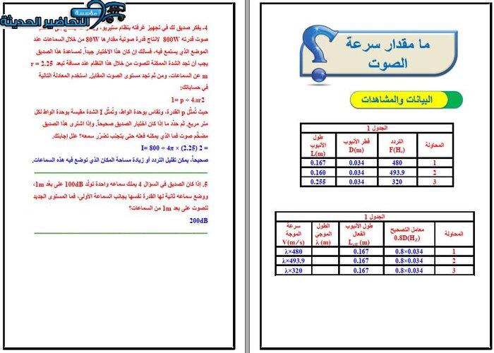 حل اسئلة مادة فيزياء 2 مقررات