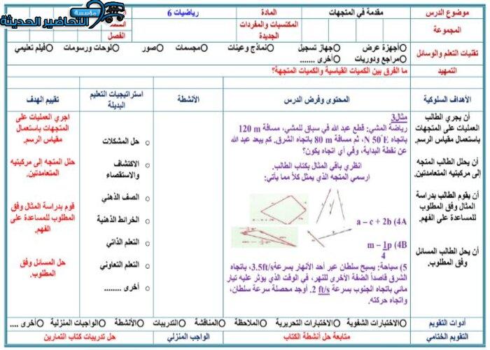 حل أسئلة مادة الرياضيات 6 مقررات