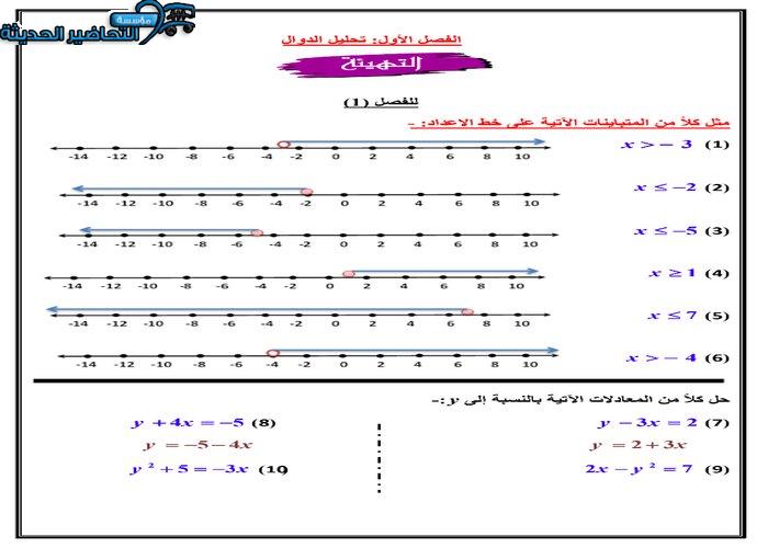 حل اسئلة رياضيات 5 ثالث ثانوي