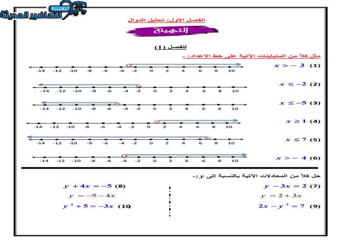 حل اسئلة مادة الرياضيات 5 مقررات