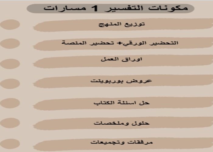 حل كتاب التفسير 1 مسارات الفصل الثالث حل كتاب التفسير 1 مسارات الفصل الثالث