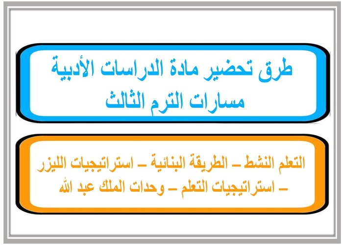 حل كتاب مادة الدراسات الأدبية مسارات الترم الثالث 