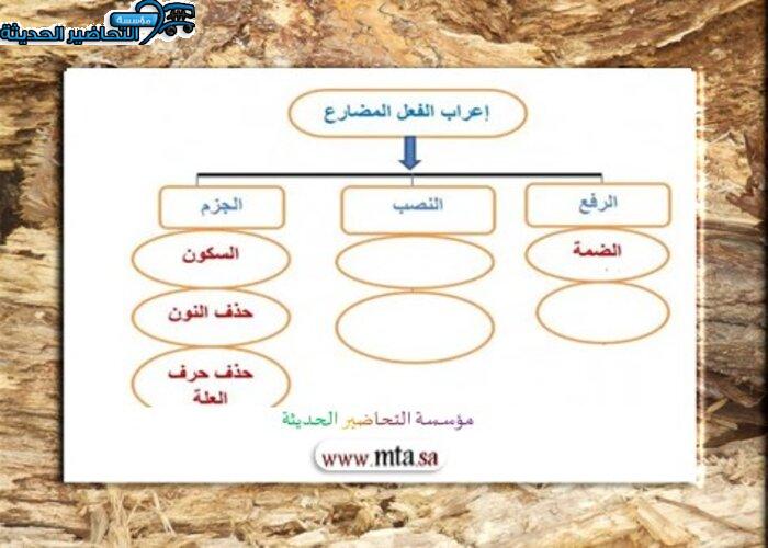خريطة مفاهيم اعراب الفعل المضارع
