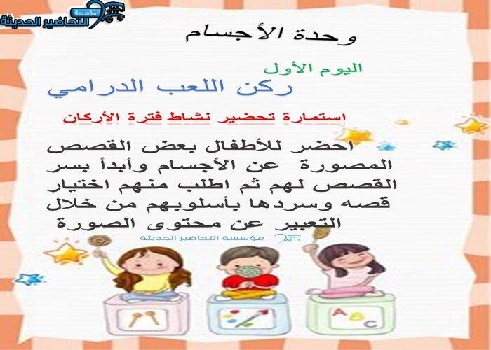 ركن الحاسب الالي وحدة الاجسام رياض اطفال ركن الحاسب الالى وحدة الاجسام رياض اطفال