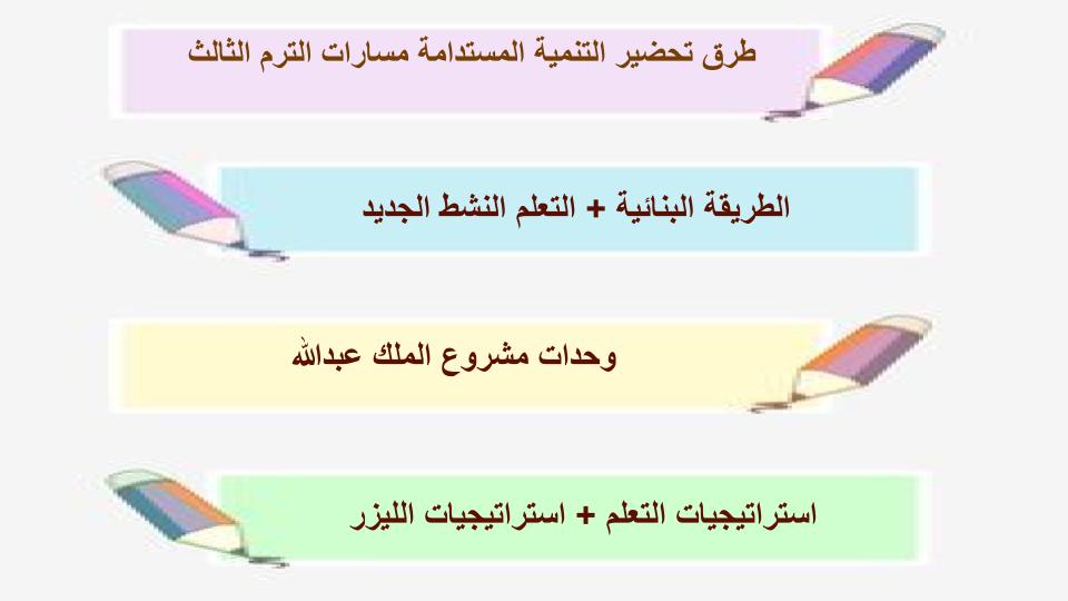 سجل انجاز التنمية المستدامة مسارات الترم الثالث