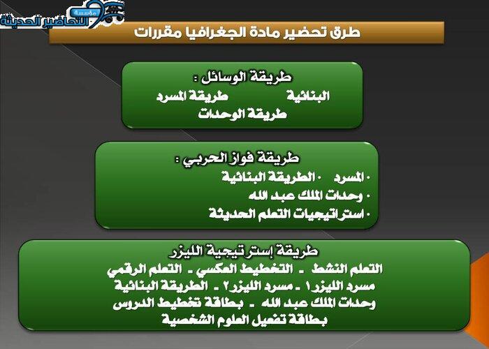 طرق تحضير مادة الجغرافيا مقررات