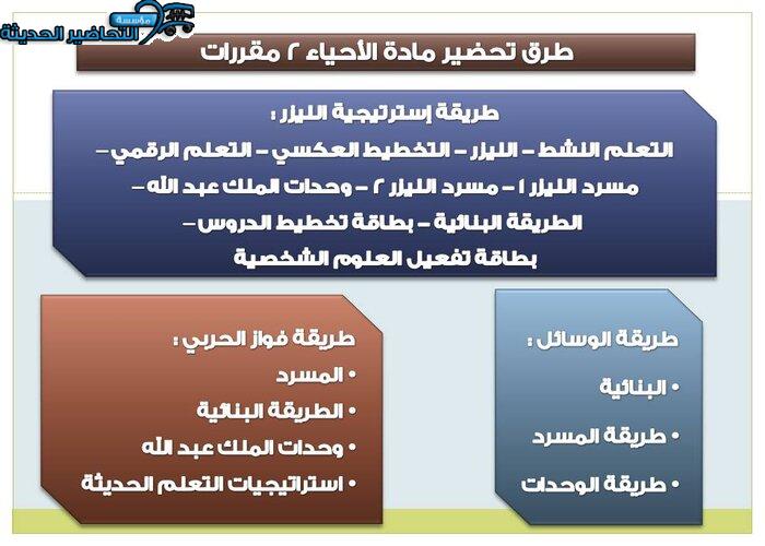 طرق تحضير مادة أحياء 2 مقررات 