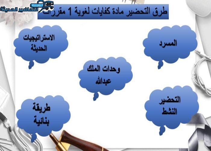 تحضير مادة كفايات لغوية 1 مقررات