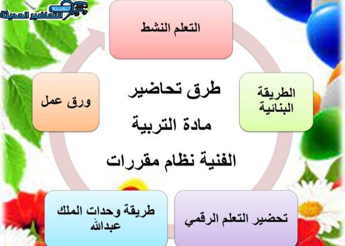 طرق تحاضير مادة التربية الفنية نظام مقررات 