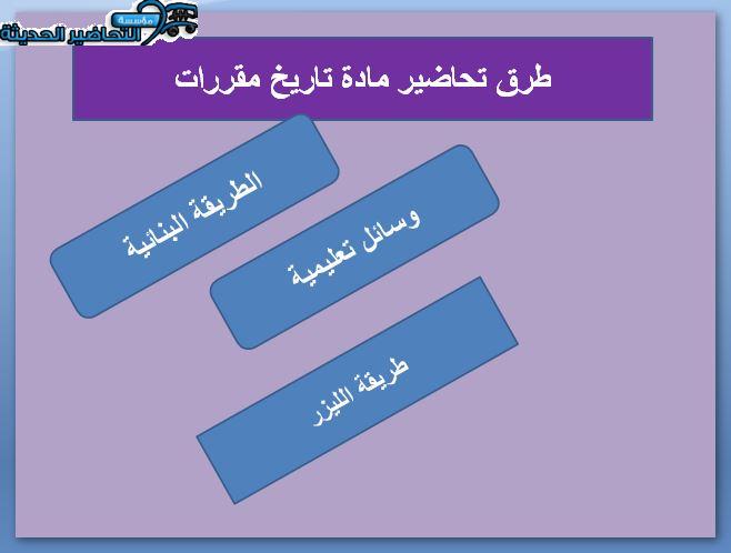 طرق تحضير مادة التاريخ مقررات