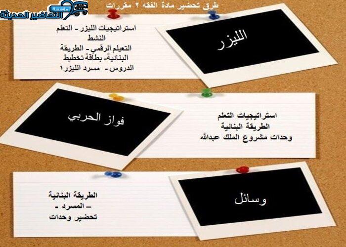 طرق تحضير درس الادخار مادة فقه 2 مقررات