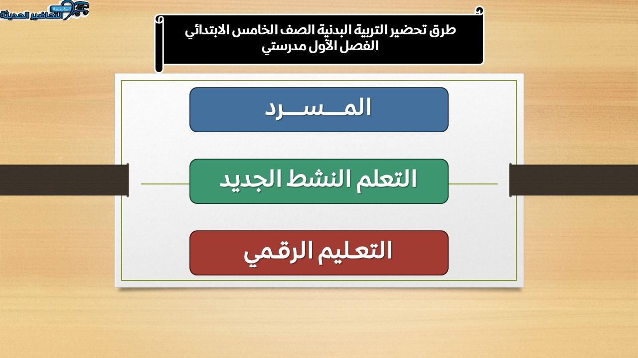 طرق تحضير التربية البدنية الصف الخامس الابتدائي الفصل الأول مدرستي