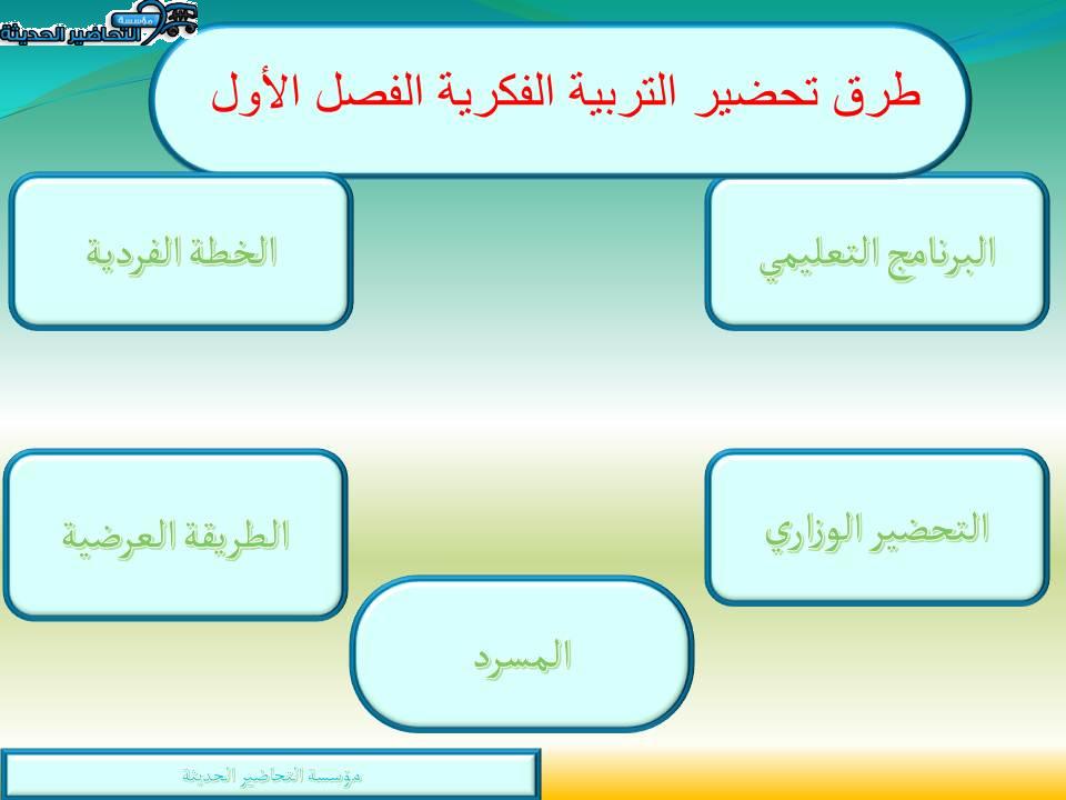 طرق تحضير التربية الفكرية الفصل الأول 