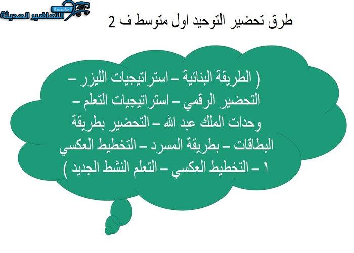 حل كتاب التوحيد اول متوسط ف2