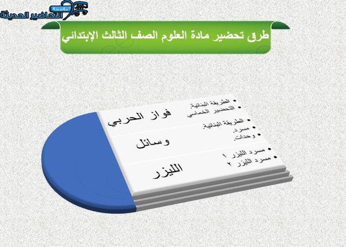 طرق تحضير مادة العلوم الصف الثالث الإبتدائي